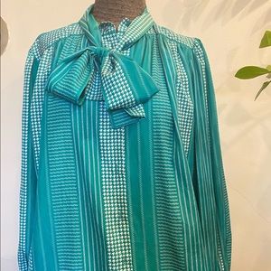 Vintage Green Blouse with bow